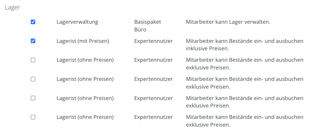 lagerverwaltung-01-Einstellungen-MA-Ebene