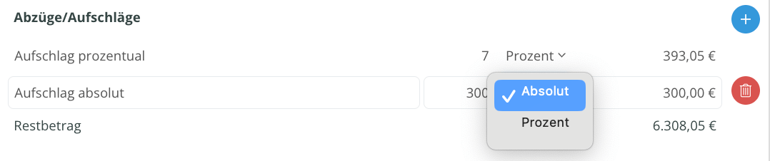rechnung-support-23-abzuege-aufschlaege-prozent-absolut-auswaehlen