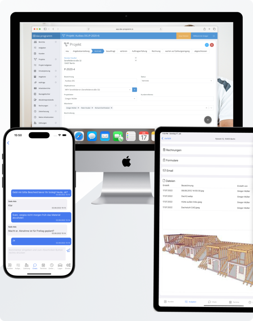 Perfekte Baukommunikation dank Chats, Bilder, Projektmappen und mehr