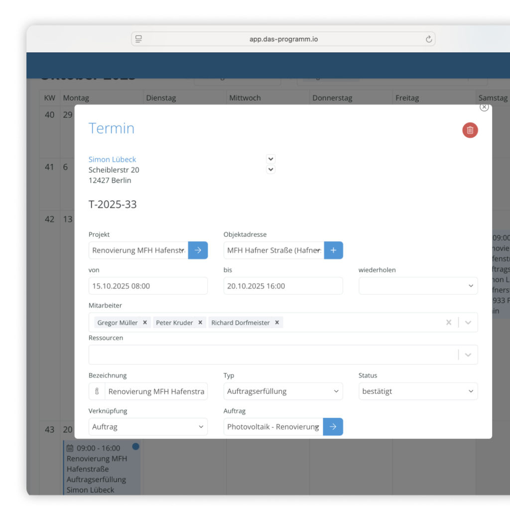 Energieberater Software: Flexible Termin- und Einsatzplanung
