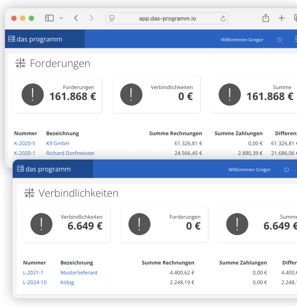 Behalte deine offenen Forderungen und Verbindlichkeiten im Blick!