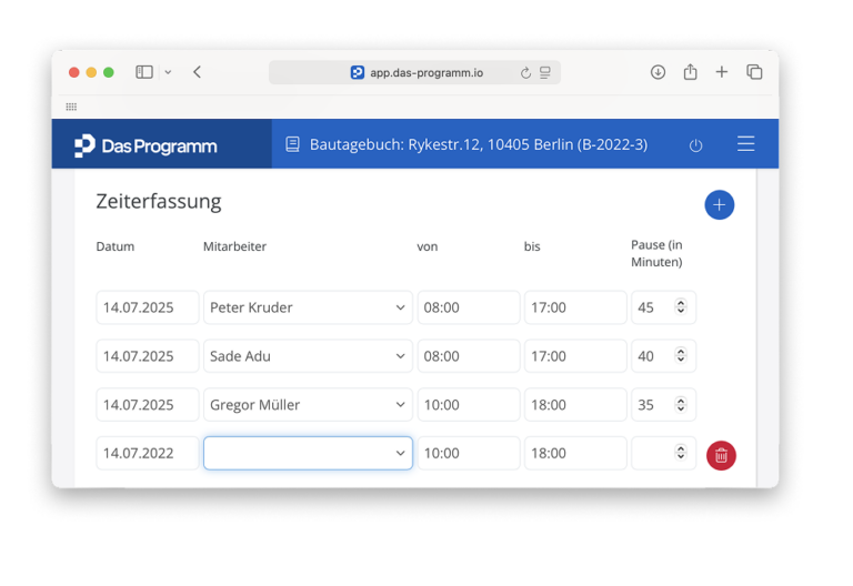 Zeiterfassung im Handwerk 2026 | Das Programm