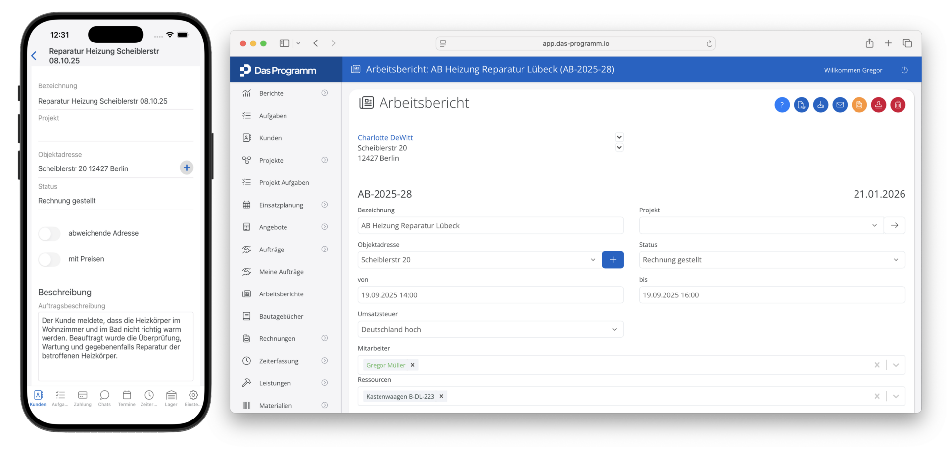 Das Programm Arbeitsbericht